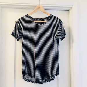 Madewell black and white stripe scoop shirt